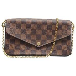 Louis Vuitton Pochette Felicie Brown W/P Damier Ebene Canvas Shoulder Bag